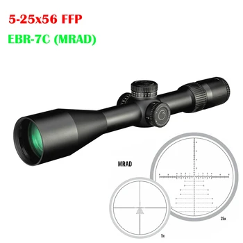 100% Eredeti Taktikai Optika 5-25x56 FFP Első Gyújtóponti Sík Riflescope EBR-7C (MRAD) Irányzék Verzió Hatálya Látvány Lunetas