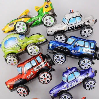1DB 3D-s Hifi Autó Alumínium Fólia Lufi Gyermekek Játék, Ajándék, Szülinapi Parti Színpadon Esküvői Fotó Kellékek Racing Léggömb Dekoráció