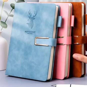 1db Üzleti Notebook Csat Notebook Több Szín Megvastagodott Bőr Notebook Írószer