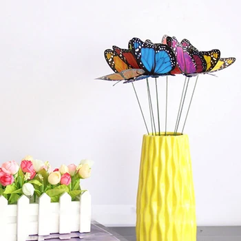 24pcs Monarch Butterfly PVC Szimuláció Pillangó Szitakötő Dugványok Haza virágkötészeti Kerti Gyep Kert, Dekoráció