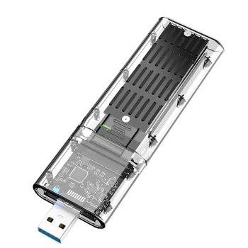2X Külső M. 2 NGFF SATA SSD Burkolat nagysebességű USB3.0 Gen1 5Gb/S Átlátszó SATA-SSD Merevlemez Esetében PC Fekete