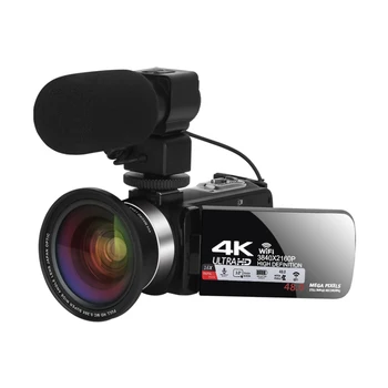 48MP Digitális Teljes 4K Vlog Digitális Videokamera A Tiktok Élő Profi Videó Kamera, WIFI, Webkamera, Széles Látószögű Len Felvevő