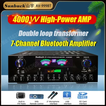 999BT/555BT HiFi Sztereó Bluetooth Digitális Erősítők Kettős Dinamikus Képernyő Hang AMP Haza Autó Találkozó Karaoke Mozi Max 4000W