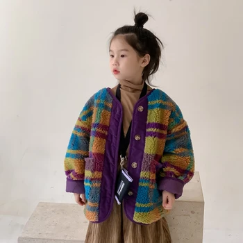 A koreai Lány Top, Alkalmi Új Szín Mao Mao Kabát Laza Párnázott Felsőruházat Téli gyerek Ruha Megfelelő Baba Meleg Darab