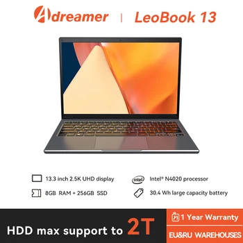 Adreamer LeoBook13 Laptop, 8GB RAM, 1 tb-os SSD Számítógép 13.3 colos Notebook Intel 2560X1600 Felbontás Celeron N4020 Hordozható Számítógép