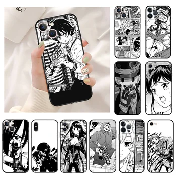 Anime Magas Invázió Szilikon Fekete Telefon Esetekben iphone 15ProMax 14 13 12 11 15 Pro Max Mini 7 8 Plusz XS X XR SE Fedél