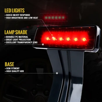 Autó LED Harmadik Fék hátsó Lámpák Magas Mount Ne Fények Wrangler JK 07-18