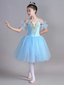 Balett Tütü Szoknya Balett Ruha Hosszú Vestidos A Lányok, Nők, Gyerekek Hattyú Parittya Tánc, Jelmez Előadás Hercegnő Ruha
