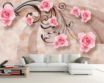 beibehang saját háttérképet falfestmények Jade domborművek rózsa virág márvány TV Kanapé bedsid háttér falfestmény tapéta a falakon 3 d