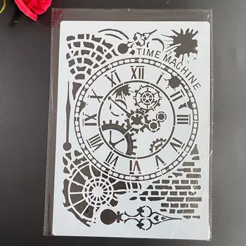 DIY Virág Címke A4-es méretű Sablont óra Fali Festmény Stencil Bélyegző Scrapbook Album Dekoratív Dombornyomás Kézműves Papír