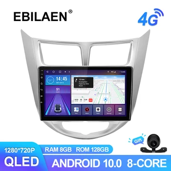 EBILAEN autórádió Android 10.0 Hyundai Solaris Akcentussal Verna 2010-2016 Multimédia GPS Navigációs Vezeték nélküli Carplay 6G128G RDS