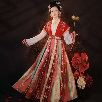 Eredeti Hanfu Ruha Szett Ősi Kínai Stílusú Virágmintás Női Ruha Hagyományos Hanfu Tánc, Jelmez Népi Tündér Ruhák