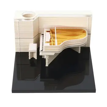 Fehér Sztereó Zongora Pad 3D Papír Modell Karácsonyi Ajándékokat A Felnőttek Aprólékos Kivitelezés Ajándék Doboz Készlet