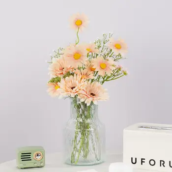 Gerbera művirágok Magas Minőségű Daisy Csokor, Esküvő Dekoráció, Dísz, Otthon Táblázat Szoba DIY Intézni