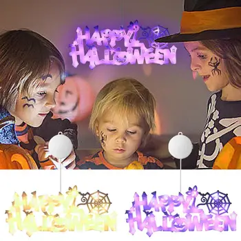 Halloween Ajtó Fogas Halloween Dekoráció Ablak Táblák Led Boldog Halloween-T Jel Díszes Ajtó Beltéri/Kültéri