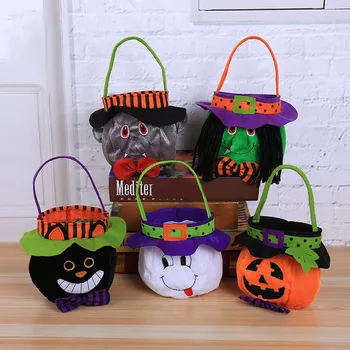 Halloween Candy Csomagokat Cipel Ajándék Táskák Rajzfilm Sütőtök, Boszorkány, Szellem Kézi Ajándékot, Ruhát, Táskát, Csokit Vagy Csalunk Gyerekeknek Zsákmány Táska