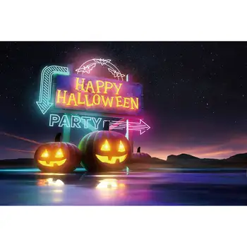 HOLD.QG Fotózás Hátteret Halloween Neon Tábla Tök Lámpás Fotó Háttér Egyéni Gyermek Fotózás Kellékek