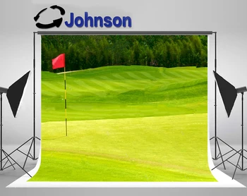 JOHNSON Golf Labdát a Zöld Fű, Fa fotó háttérben Magas minőségű Számítógép nyomtatási fél fotó stúdió háttér