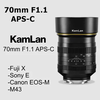 Kamlan 70mm f1.1 APS-C Nagy fényerejű Manuális fókuszú Objektív a Canon EOS-M/ Sony E/ Fuji X/ M43-Hegy tükör nélküli Fényképezőgépek
