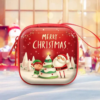 Karácsony, Mikulás ajándékok Mini Érme Wallet Pénztárca Gyerekek Fülhallgató Box Zsák Érme Tárca a Nők Aranyos rajzfilm Szerencsés Karácsonyi ajándék Táska