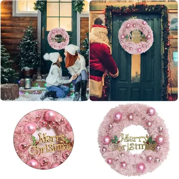 Karácsonyi Koszorú 30 cm-es Karácsonyi Dekoráció Rózsaszín Koszorú Mall Hotel Ablak Dekoráció Koszorú