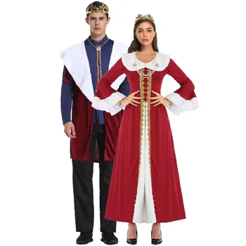 Királyi Pár Cosplay Jelmezek Európai Bíróság Megfelel a Halloween Karácsony Ruhák Álarcosbál Király Jelmez Dráma Királynő Fél Viselni