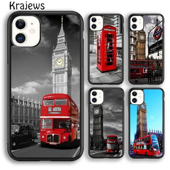 Krajews London Piros Busz Big Ben Telefon burkolata iPhone 15 SE2020 14 6 7 8 plusz XR XS 11 12 13 pro max Plusz coque közelében Fundas