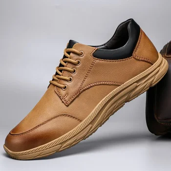 Kültéri alkalmi bőr cipő csipke anti-skid túrázás férfi felső tervezők új lélegző luxus sport cipő Ifjúsági fashion2023