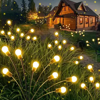 LED Solar Tűzijáték Firefly Fény Kültéri Kerti Dekoráció Táj Fények Napfény Motoros Kerti Lámpák Ünnep a Karácsony Lámpa