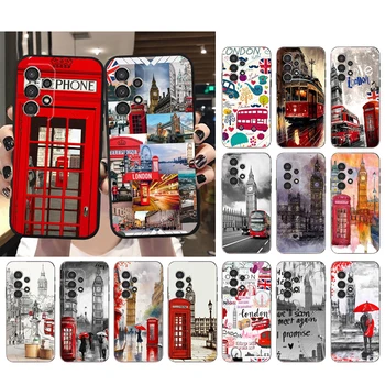 London Busz telefonfülke Big Ben Telefon tok Samsung Galaxy A52S A04S A21S A23 A33 A13 A14-es A32 A52 A53 A54 a51-es A71 M51