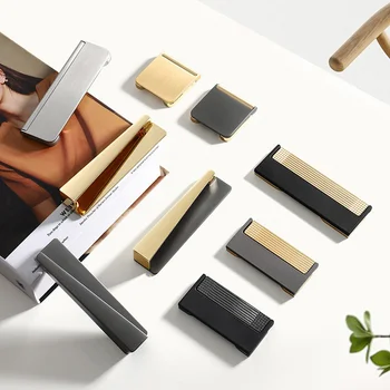 Modern minimalista kabinet kilincs rejtett rejtett csat fiók fogantyúja szekrény ajtó rejtett bútor vasalat