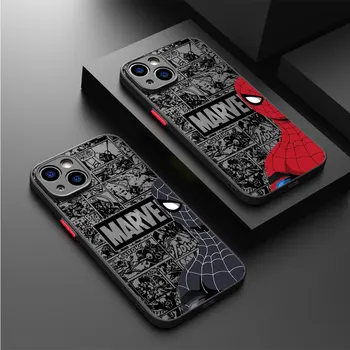 Puha Borító Marvel Pókember Telefon tok Apple iPhone SE 12 Mini XR Pro 15 11 8 Pro Plus 7 6S XS X 14 Pro Max 13, Kemény PC