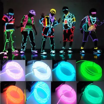 Ragyogás EL Drót, Kábel, LED Neon Dance Party Karácsonyi DIY Jelmezek Ruházat Világító Autó Lámpa Dekoráció Ruhát a Labda Rave 1M