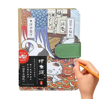 Rajzfilm, Jegyzettömbök Aranyos Rajzfilm Macska Notebook Mágneses Snap Japán Vázlatfüzet Utazási Notebook Egyszerű, Alapvető Kézikönyve Diák