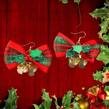 Retro Karácsonyi Fülbevaló Kreatív Ékszer Bowknot Karácsonyi Fülbevaló Fülbevaló Esztétikai Bell Karika Fülbevaló Tartozékok