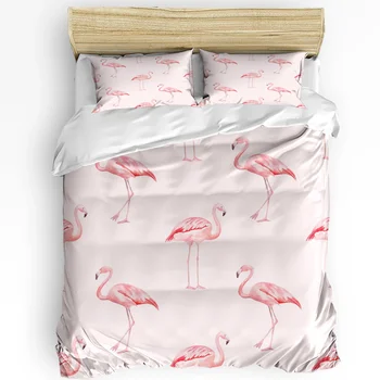 Rózsaszín Flamingó Nyomtatott Kényelem paplanhuzat párnahuzat Haza Textil Takaró Fedelét, Fiú, Gyerek, Tini Lány Luxus 3pcs ágyneműgarnitúra