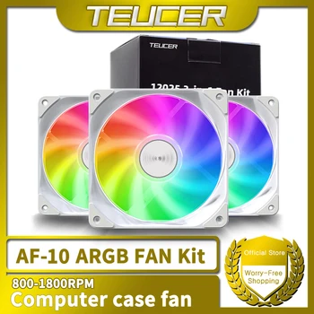 TEUCER AF-10 3-az-1-PC Hűtő Ventilátor Készlet 800-1800RPM 4 tűs PWM 3Pin ARGB Alváz Rajongók Hűtő & 360 vízhűtéses Radiátor, Ventilátor