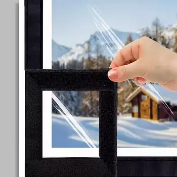 Téli Meleg Függöny Zárt Ablakok Szélálló Hálószoba Átlátszó Műanyag Ruhával Szigetelés Film Fagy, Hideg Védelem