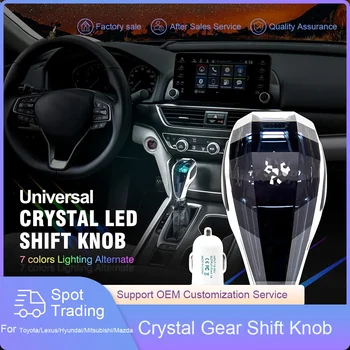 Univerzális R Alakú Kristály Vágás Sorozat Autó Felszerelés Shift Gombot Érintse meg Aktivált Színes LED Kézi Automata Járművek