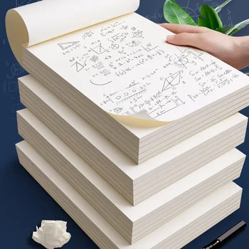 Vázlat Papír Megvastagodott notebook a Vizsgán Használható Vízszintes Vonalak Üres Hálózatok Számítási Papír Bézs szemvédő Papír, 80 Oldal