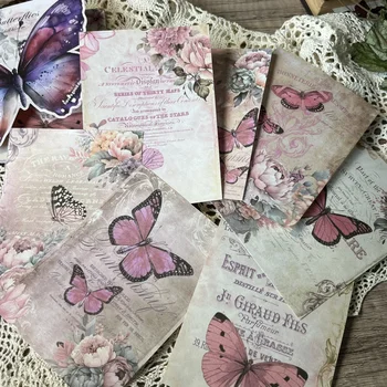 Évjárat Írható Pillangó Virág Anyaga Papír Szemét Naplózó Tervező Kollázs Napló Dekoráció Dekoráció Kreatív DIY Papíráru