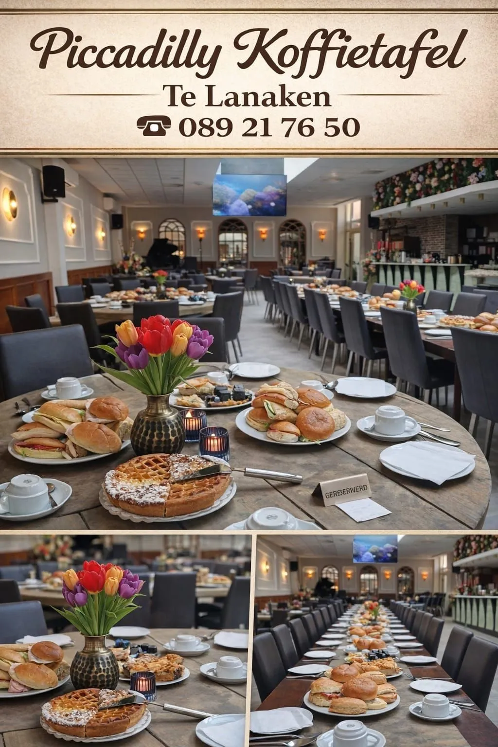 Feestelijke koffietafel bij Piccadilly